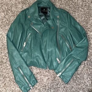 Bagatelle Teal Leather Jacket
